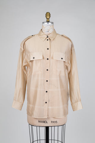 Soft golden beige sheer blouse (4-6-8-14)