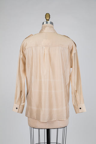 Soft golden beige sheer blouse (4-6-8-14)