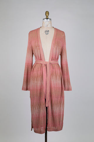 Pink and gold knit cardigan (ages 4-16)
