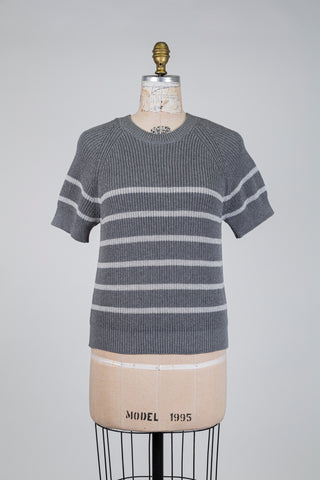 Grey striped knit sweater (4-6-10-12)