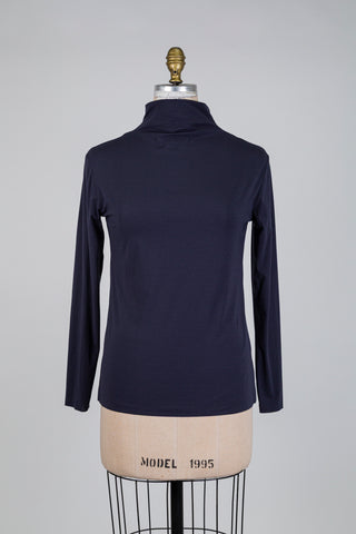 Chandail col roulé bleu nuit (M)