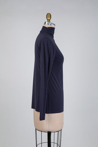 Chandail col roulé bleu nuit (M)