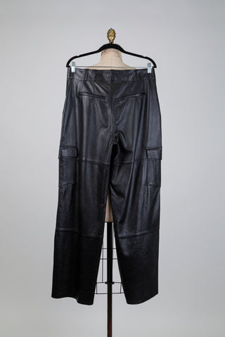 Black leather cargo pants (10)