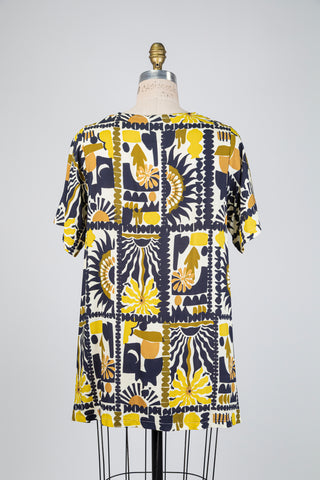 Navy and Green Patchwork Tunic (10+)