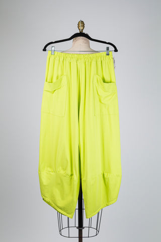 Pantalon ballon asymétrique vert éclatant (TU)