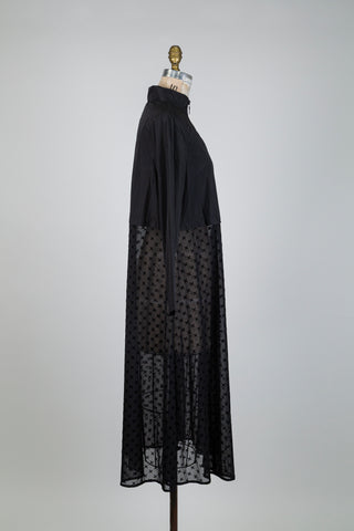 Veste noire queue de pie à motif en croix (S)