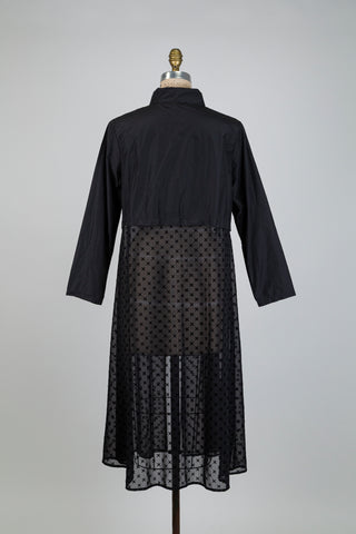 Veste noire queue de pie à motif en croix (S)