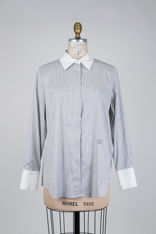 Grey blouse with white stripes (2-4-8)