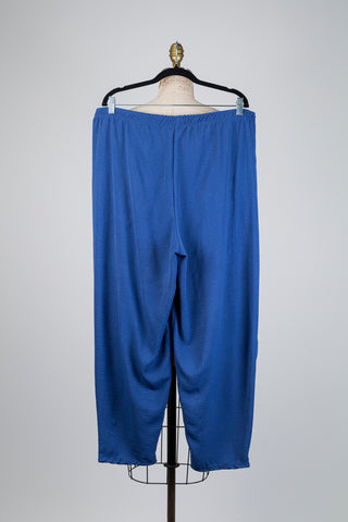 Blue textured denim balloon trousers (18 to 22)