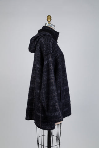 Reversible jacket in black tartan wool (6)