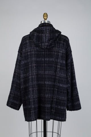 Reversible jacket in black tartan wool (6)