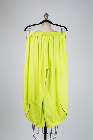 Pantalon ballon asymétrique vert éclatant (TU)
