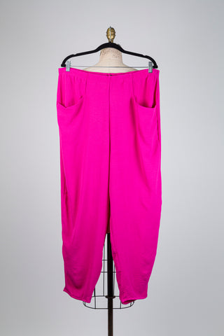 Pantalon cigarette rose froissé chic (16-18-20)