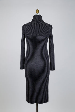 Robe chandail gris anthracite et noir (6)