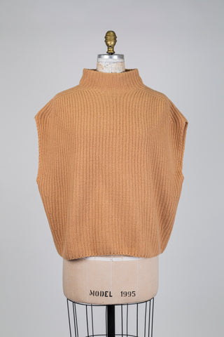 Débardeur en tricot caramel (XL)