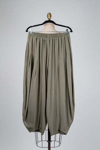 Khaki cotton balloon trousers (OS)