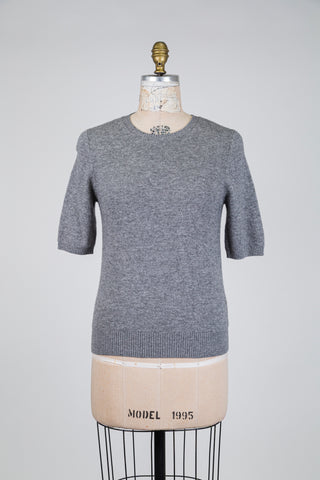 Chandail en tricot gris chiné (4-6-12)