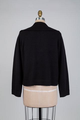 Black knit sweater with studded collar (S)