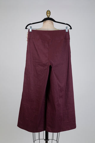 Pantalon en lin techno rouge vin (XS à M)
