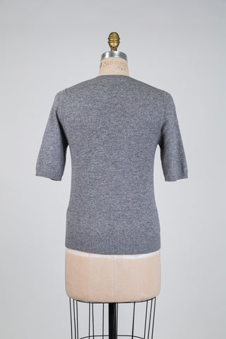 Chandail en tricot gris chiné (4-6-12)