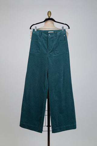 Pantalon vert en corduroy (S)