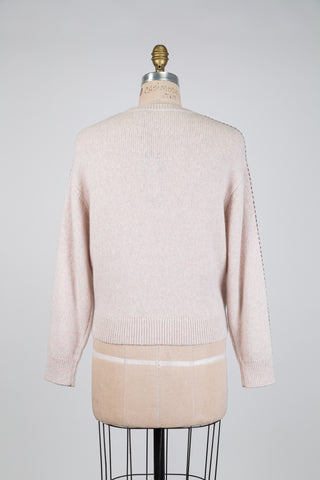 Chandail en tricot crème à fausse poche (4 à 10+16)