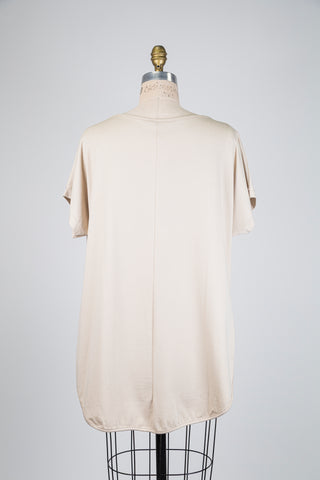 Asymmetric beige T-shirt (OS)