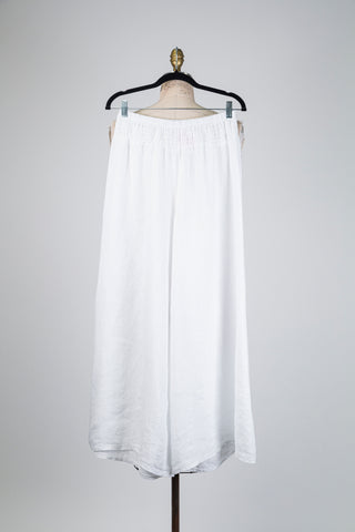 Pantalon palazzo en lin blanc (S à XL)