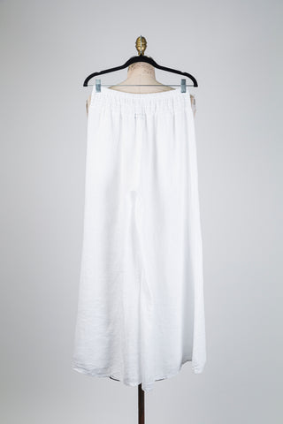 Pantalon palazzo en lin blanc (S à XL)