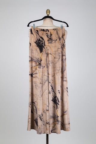 Pantalon évasé en velours marbré (S)