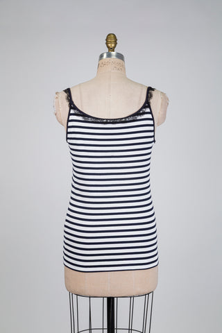 Camisole matelot à col dentelle (M/L)