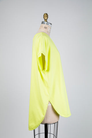 T-shirt asymétrique jaune fluo (TU)