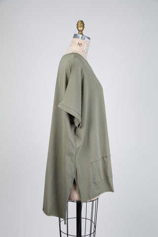 Khaki cotton T-shirt (OS)