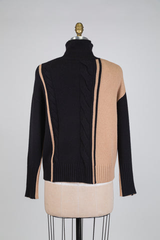 Chandail en tricot beige et noir (6)