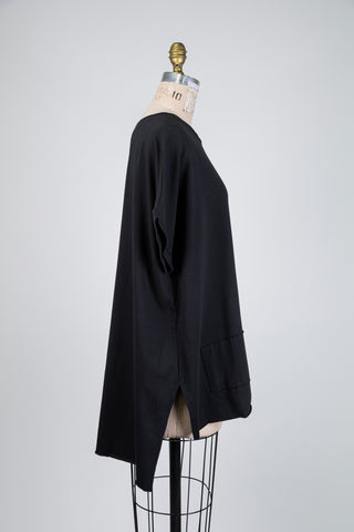 Black high-low T-shirt (One Size)