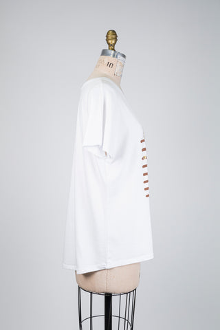 White love t-shirt with mocha lines (OS)