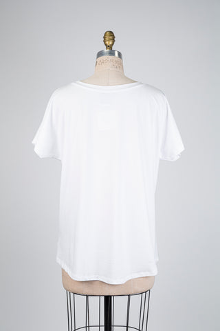 White love t-shirt with mocha lines (OS)