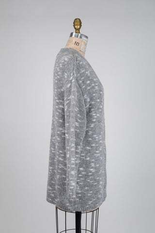 Cardigan gris "nuages blancs" (6)