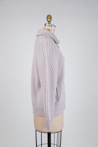Pale lilac wool jacket with a stand-up collar (6)