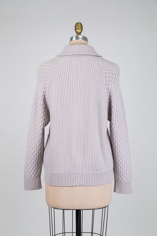 Pale lilac wool jacket with a stand-up collar (6)