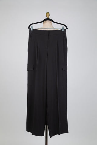 Pantalon tailleur cargo noir (8-10-14)