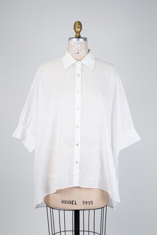 White cotton muslin blouse (OS)