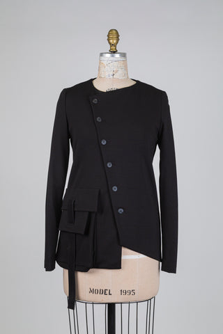 Black jacket with asymmetrical buttoning (XS)