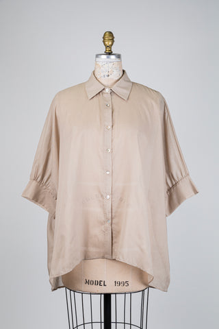Beige cotton muslin blouse (OS)
