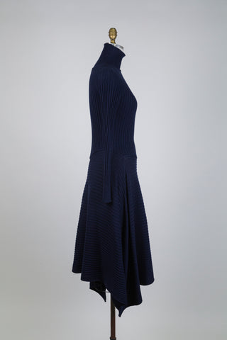 Asymmetrical navy knit dress (6)
