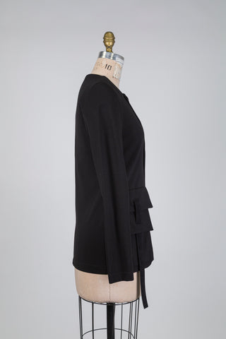 Black jacket with asymmetrical buttoning (XS)