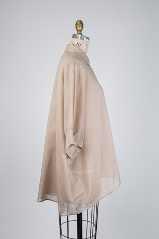 Beige cotton muslin blouse (OS)