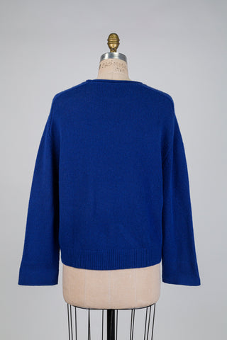 Chandail en laine bleu cobalt (10 à 14)