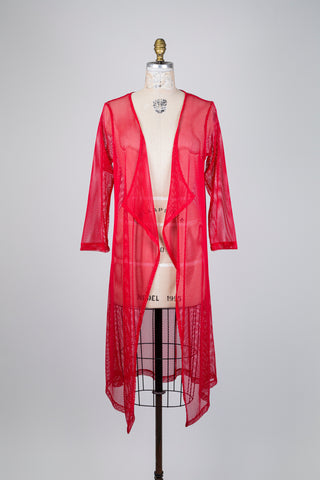 Veste en maille filet rouge (10+)