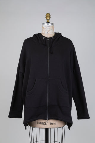 Oversized black hoodie jacket, inner strength (M+)